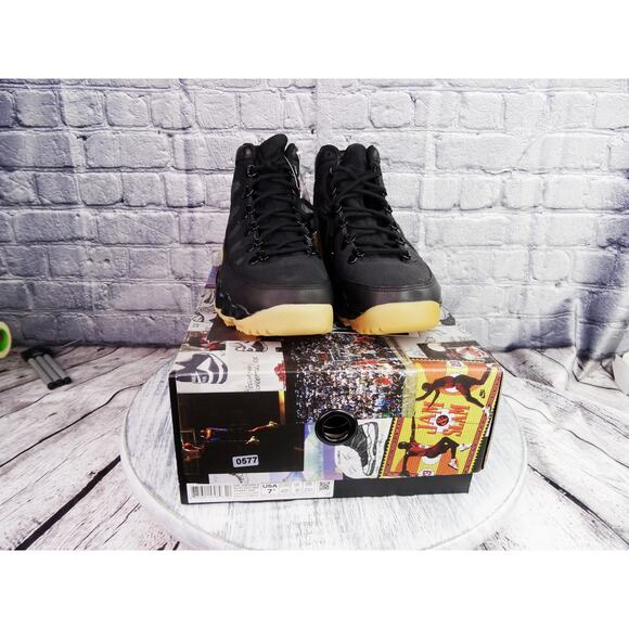 Air Jordan 9 Retro Boot NRG Black Size 7.5 AR4491-025 BNIB w/ Extra Brown Laces - Picture 1 of 16